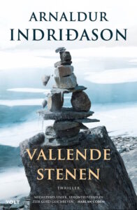 Omslag van de literaire thriller Vallende stenen van Arnaldur Indridason.